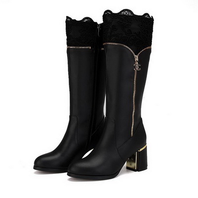 CHANEL Knee-high boots Lined with fur Women--029